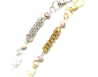 Opal October Birthstone Chainmail Keychain