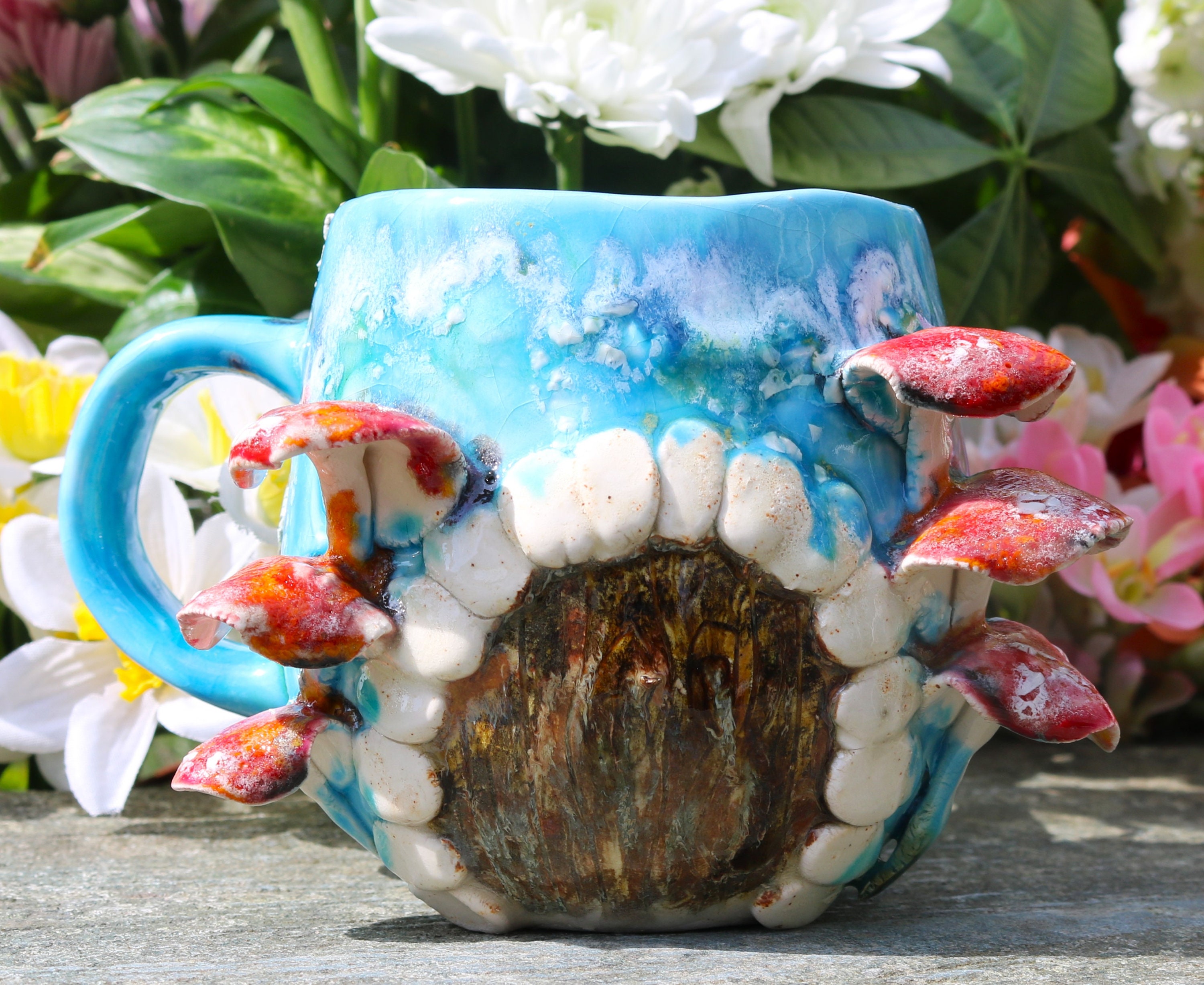 Flower Fairy Mug Handmade Ceramic 12 Oz. Coffee Gift Mug Magical