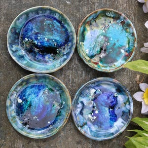 Hand made little trinket dish hand glazed in shades of the sea, choice of two dishes, soap dish, ring dish, jewellery dish, micro dishes