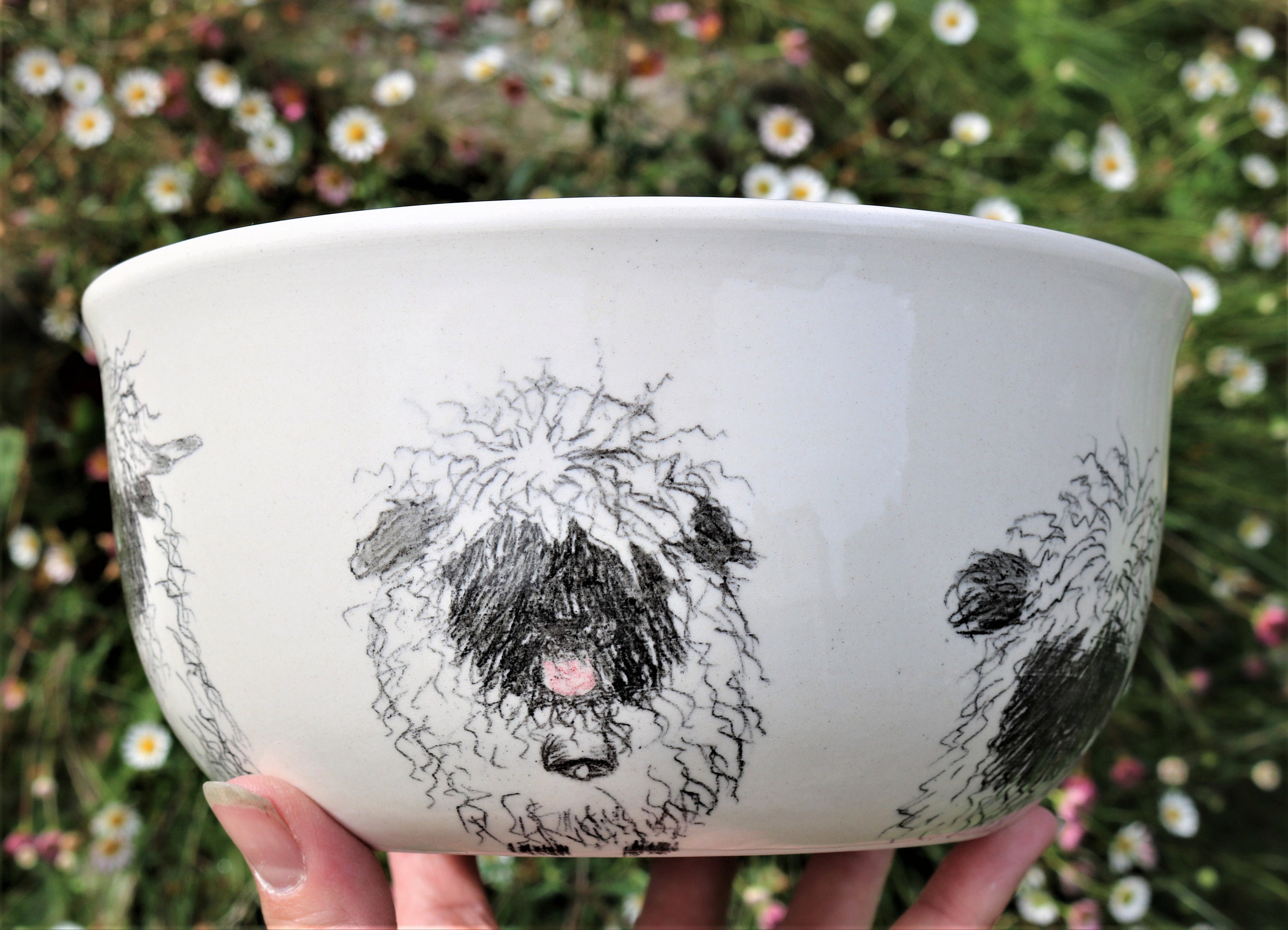 Hand painted yarn bowl with sheep design present for knitter Etsy