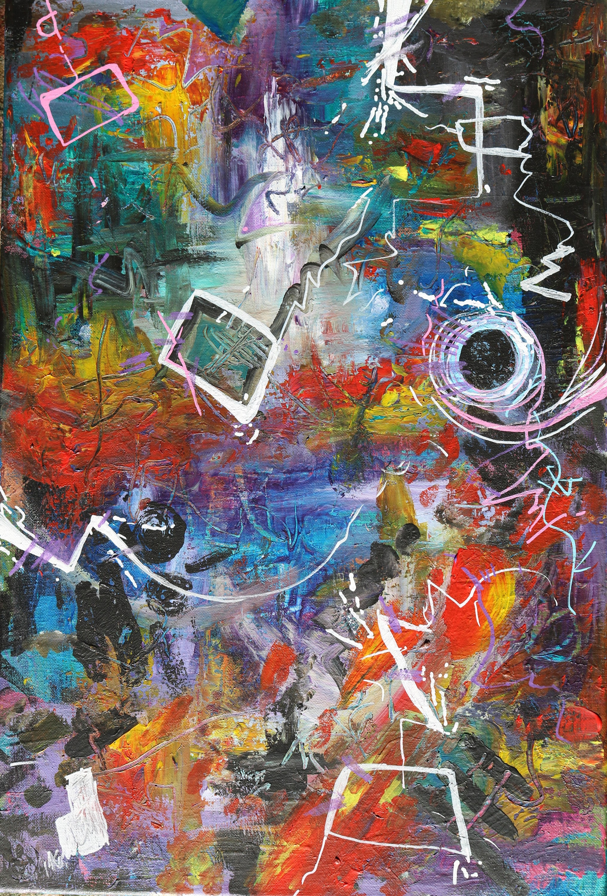 Hand painted original abstract painting on stretched canvas in Etsy