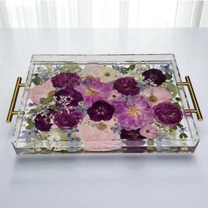 Acrylic Resin Tray, preserved wedding flower tray, Customized Pressed Flower tray