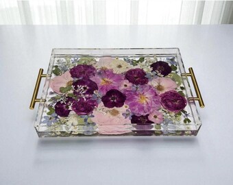 Acrylic Resin Tray, preserved wedding flower tray, Customized Pressed Flower tray