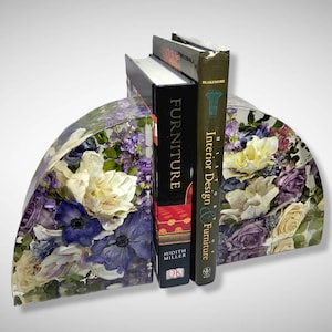 Preserved floral bookends set, Wedding Flower Preservation, Wedding gifts