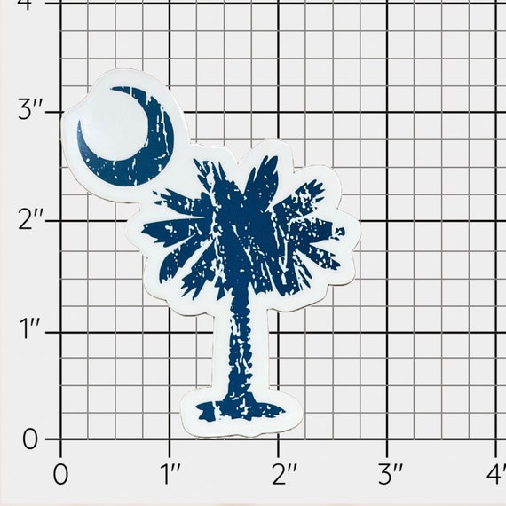 Adesivo South Carolina Palmetto E Luna: 4 Decalcomanie Auto Per Finestra E Superfici