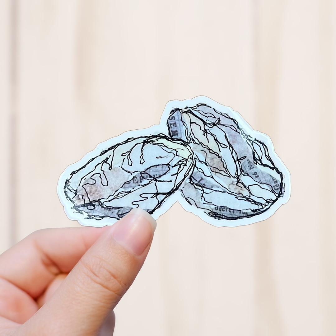Oyster Collage Sticker, Vinyl Decal, Vinyl Sticker Etsy