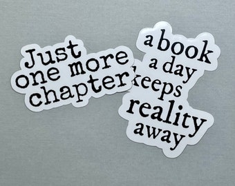 Book Lovers Sticker 2-Pack, Avid Readers Vinyl Decals, Die Cut Stickers