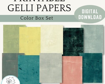 Solid Color druckbare Collage Papiere, Gelli Print Papiere, digitaler Download dekorative Seiten