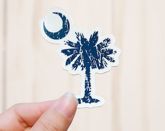 Palmetto State Sticker, Palm and Moon Vinyl Decal, Vinyl Sticker