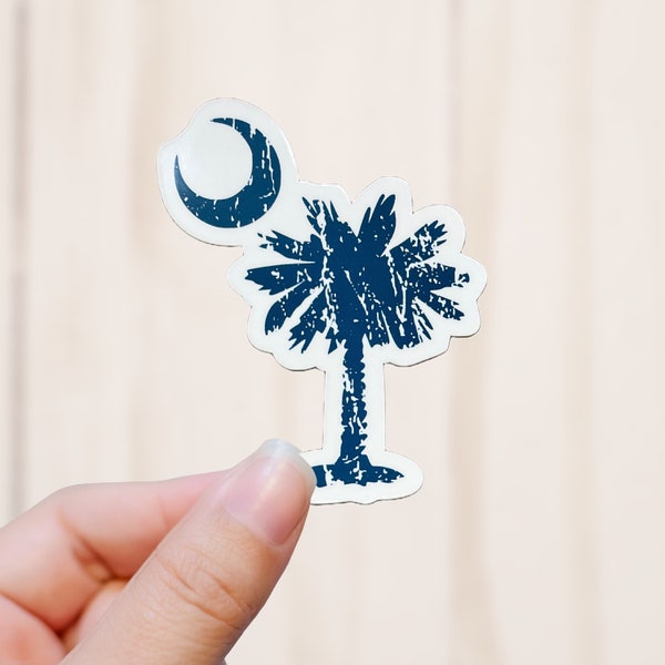 Palmetto State Sticker, Palm and Moon Vinyl Decal, Vinyl Sticker