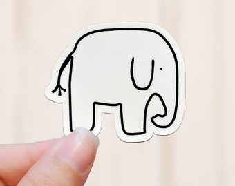 White Elephant Sticker, Vinyl Decal, Vinyl Sticker