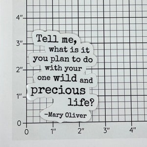 Wild and Precious Life Sticker, Mary Oliver Quote Sticker, Vinyl Decal, Vinyl Sticker image 2