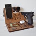 Wooden Docking Station, Police officer Station, Wood Stand for gun, Law enforcement Gift for men, Nightstand with gun holder, Tech Gift 
