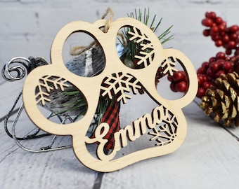 Personalized Dog Paw Ornament, Personalized Pet Christmas Ornament, Custom Animal 2024 Ornament