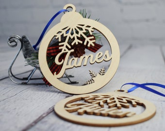 Personalized Christmas Ornament, Custom Christmas Name Ornament, Name Stoking Tags, Gift Tags, Christmas Gift