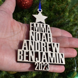 Family Name Christmas Ornament, Christmas Tree Decor, Custom Ornament
