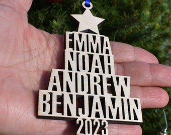 Family Name Christmas Ornament, Christmas Tree Decor, Custom Ornament