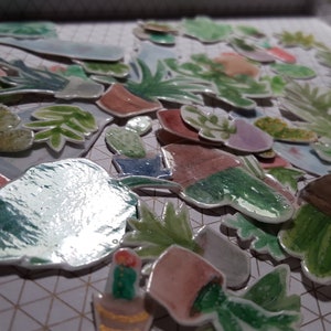 Pflanze-Aufkleber-Set (50 handgemachte Pflanzen)