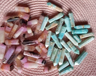 Pink / blue Aragonite Pendants