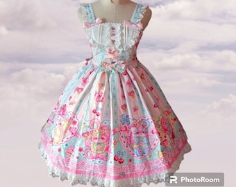 Fuwaya Moe Diary Pink Blue JSK KC Set kawaii lolita moda carino dolce vestito pastello harajuku