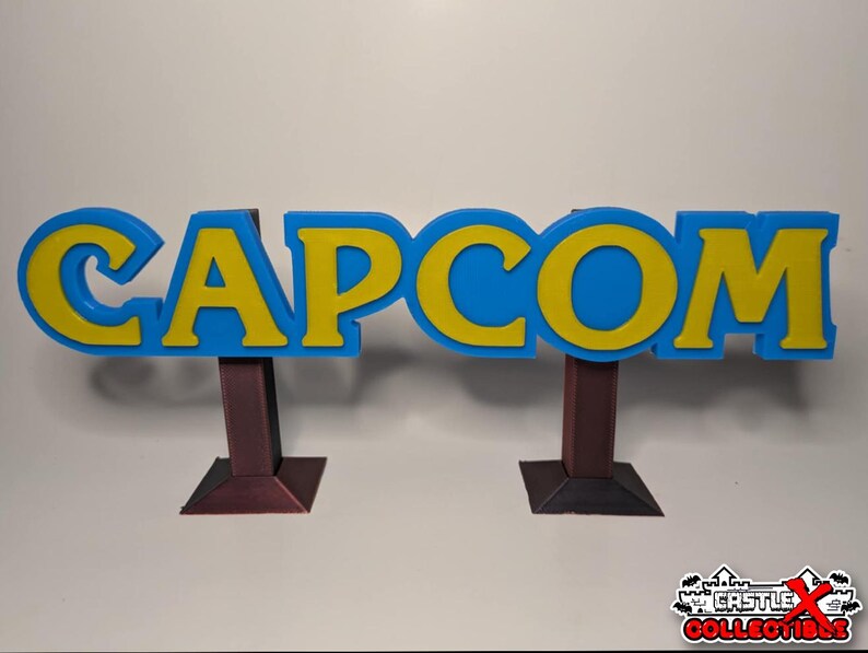 Capcom Sign CAPCOM 3D Printed Wall Art (retro Gaming Horror Arcade Anime Vintage ...