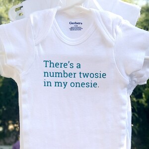 Number Twosie in my onesie, funny baby onesie, baby shower, baby gift image 1