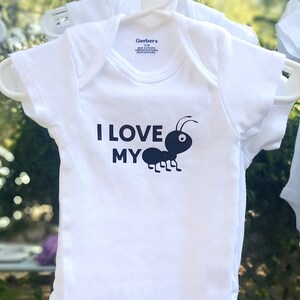 I love my aunt onesie, funny baby onesie, baby shower, baby gift image 1