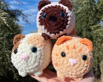 Peluche de gato de pan de ganchillo