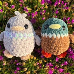 Peluche canard et pigeon au crochet