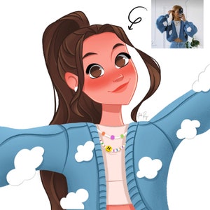 Benutzerdefiniertes Porträt | Disney-Stil | Benutzerdefinierte Familienporträts | Benutzerdefinierte Paar Portrait Portrait