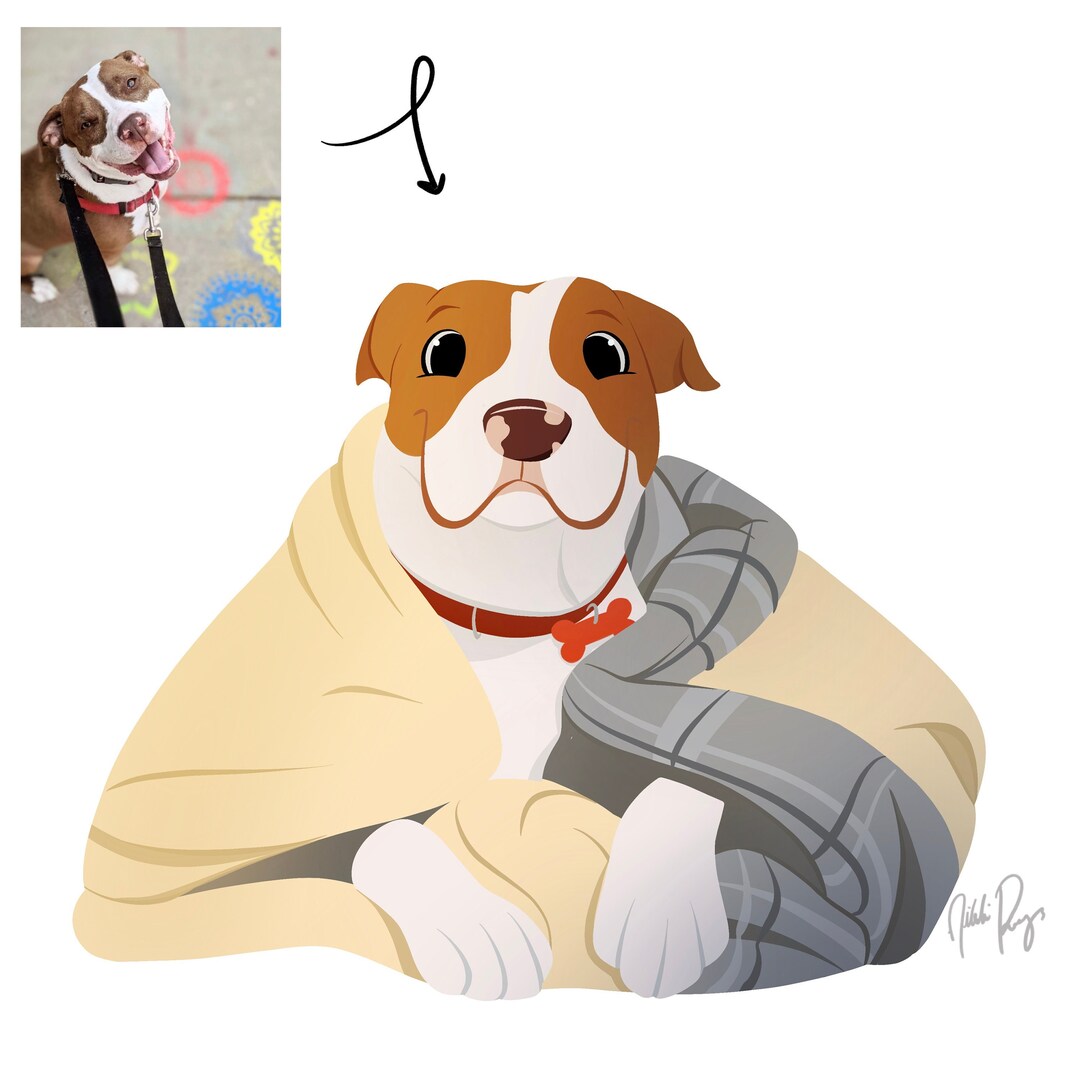 Custom Pet Portrait Disney Style Custom Pet Portrait Commission Pet