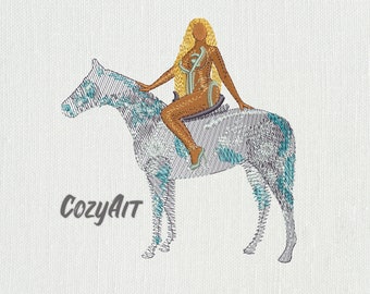 DIGITAL: Bey na capa do álbum da mulher cavalo transparente - 5 tamanhos de design de bordado para bordado à máquina (556)