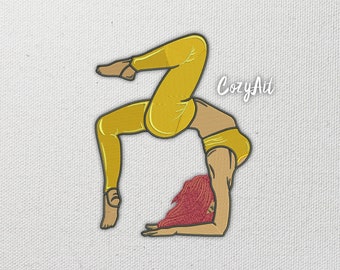 DIGITAL: Woman gymnast stand bridge backband - 4 sizes embroidery design for machine embroidery (341)