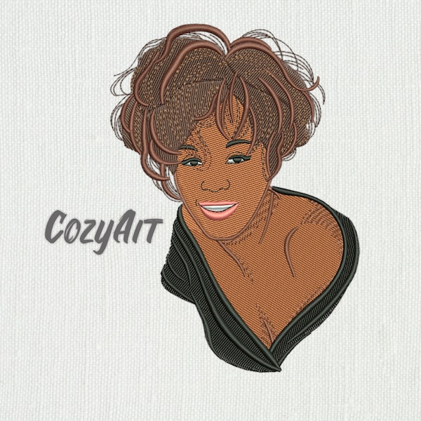 NUMÉRIQUE : Jeune chanteur de Whitney inspiré - motif de broderie 3 tailles pour broderie machine (473)