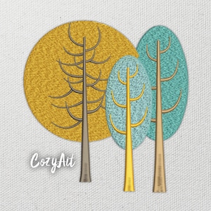 DIGITAL: Three trees - 3 sizes embroidery design for machine embroidery (193)