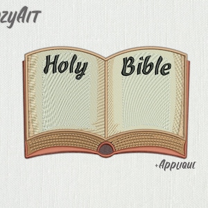 DIGITAL: Holy Bible Book + applique option  - 3 sizes embroidery design for machine embroidery (511)