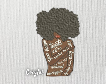 DIGITAL: Curly Girl  - 4 sizes embroidery design for machine embroidery (176)