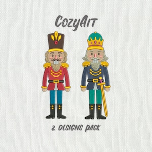 DIGITAL: Pack of 2 designs nuts crackers Christmas decorations - 3 sizes embroidery design for machine embroidery (299)