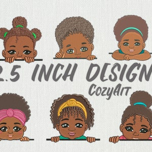 DIGITAL:  Bundle of a small designs peek-a-boo kids 2.5 inch each  - pack of 6 embroidery designs for machine embroidery (474)