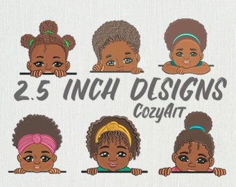 DIGITAL:  Bundle of a small designs peek-a-boo kids 2.5 inch each  - pack of 6 embroidery designs for machine embroidery (474)