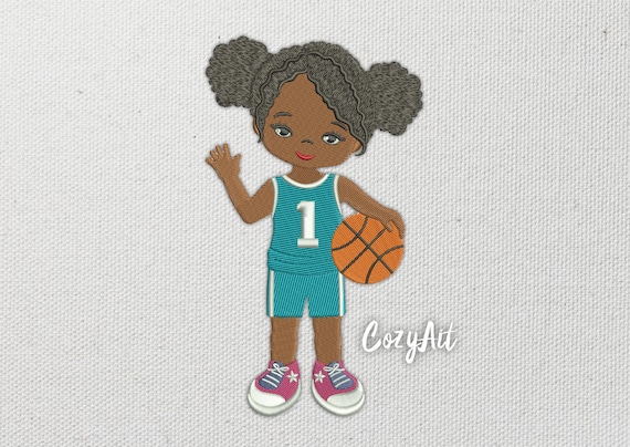 DIGITAL: Girl With Afro Puffs Basketball Player 4 Sizes - Etsy