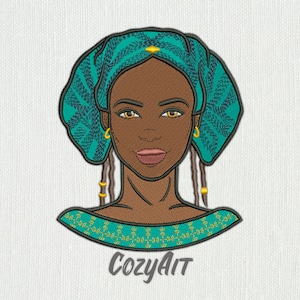 DIGITAL: Young woman in a suit with ethnic motifs - 4 sizes embroidery design for machine embroidery (535)