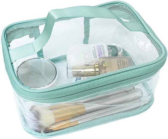 3 in 1 Clear Cosmetic Makeup Bags Kit Set, Portable Transparent PVC Vinyl  Small Toiletry Travel Wash Bag Organizer Storage Pouch with Zipper 