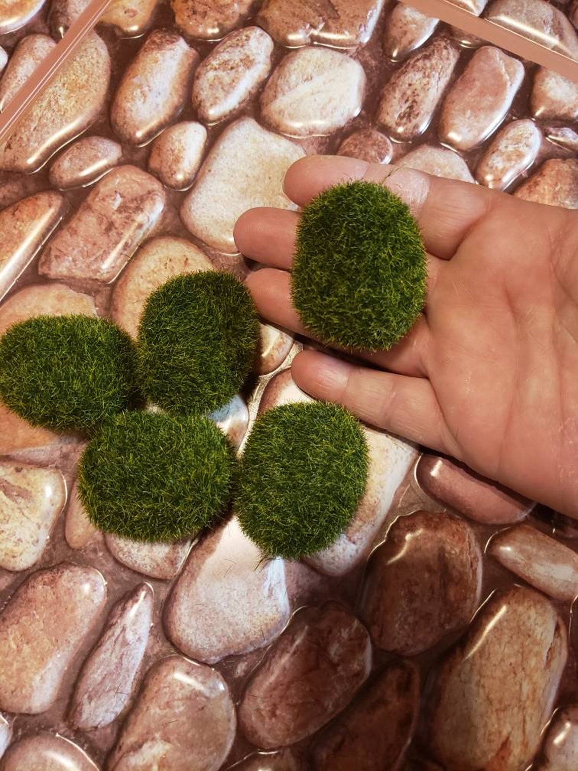 Faux moss covered stones artificial moss rock set faux moss Etsy
