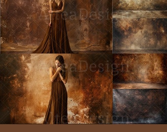 32x BrownOld Master Backdrops | Classic Vintage Backgrounds | Maternity Wedding Photoshoot Photoshop Fine Art Textures Composite Backdrop