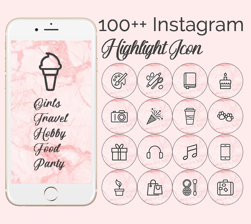 pics Instagram Highlight Icons Pink Marble Music 100 instagram story highlight icons pink marble simple girly minimalist fashion beauty lifestyle decor craft handmade bloggers