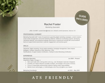 ATS Resume Template | Word, Docs, Pages | A4, US Letter | Cover Letter, Reference | User Guide, Checklist
