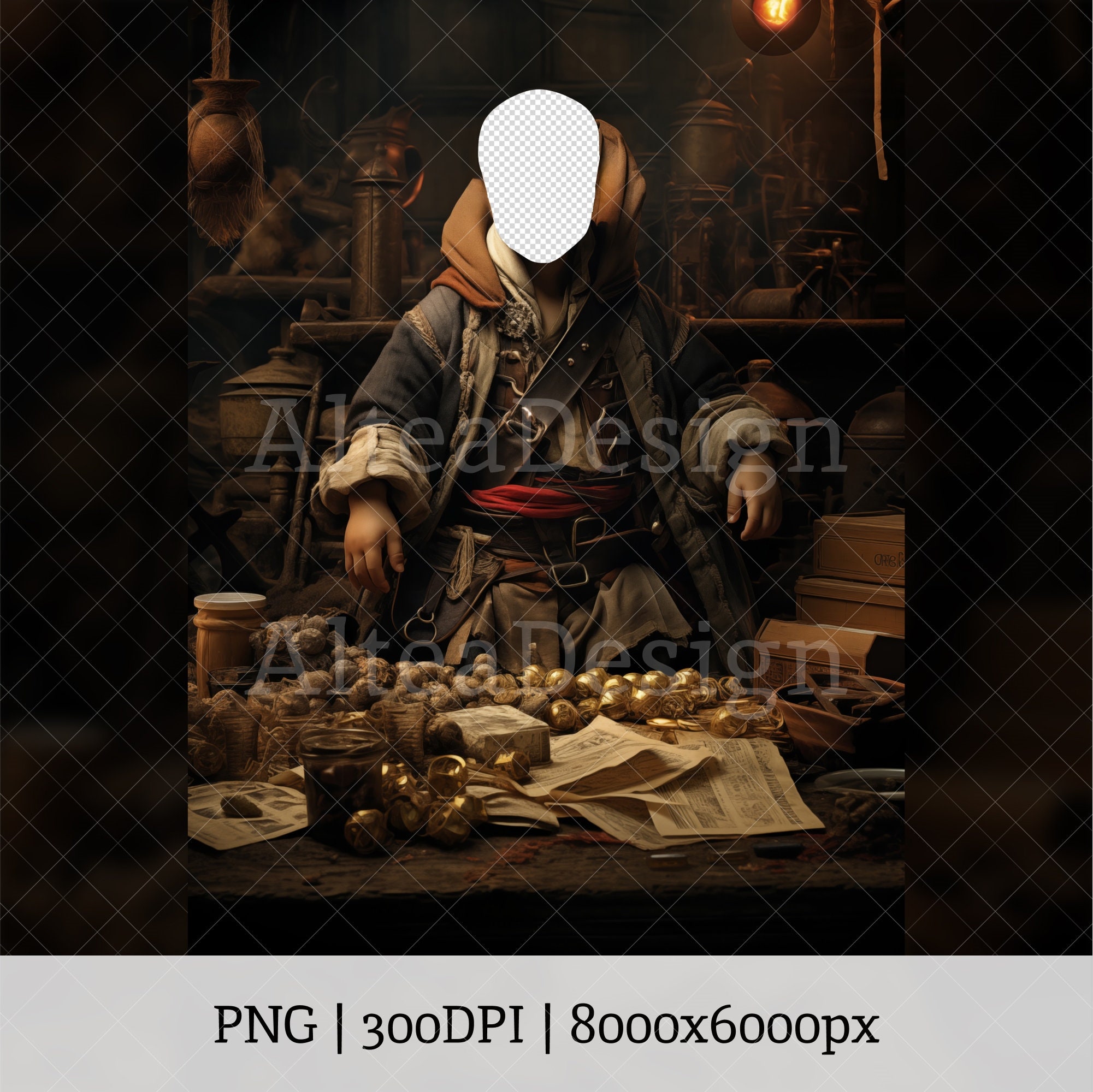 Kids Pirate Face Insert for Photoshop Composite, Digital Background ...