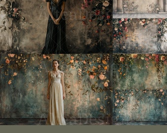 14x Floral Old Master Backdrops | Classic Vintage Backgrounds | Maternity Wedding Photoshoot Photoshop Fine Art Textures Composite Backdrop