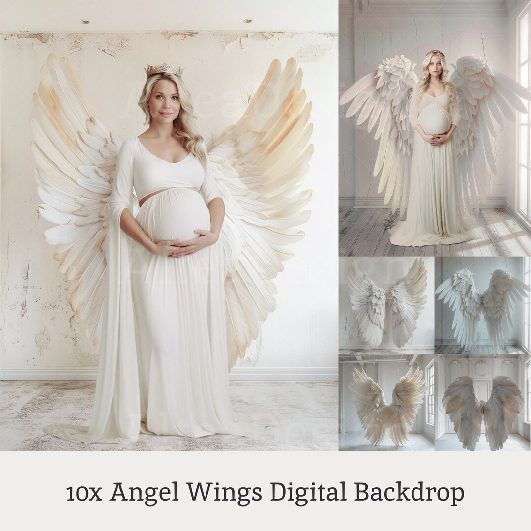 10x Angel Wings Digital Backdrops | Angel Wing Backgrounds | Maternity ...